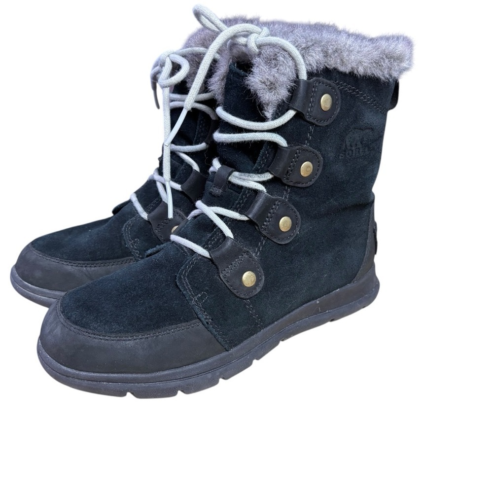 Sorel Explorer™ Joan Black Suede Waterproof Boots – Women’s Sz 7.5 (EU 38.5)